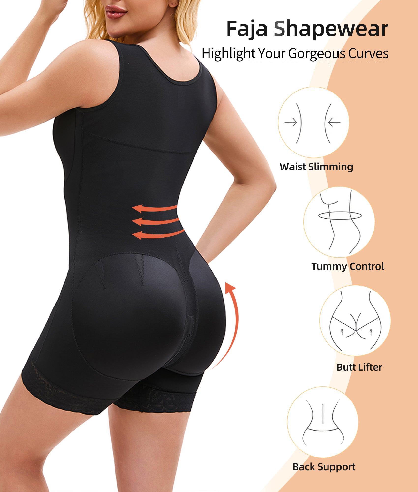 Fajas Colombiana Full Body Shaper with Butt Lifter